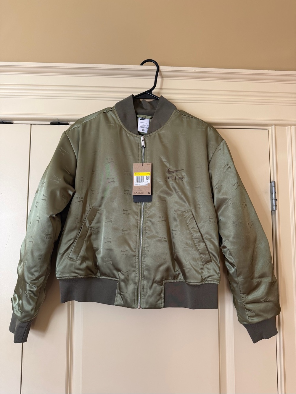 Nike Olive Satin Women's Bomber Jacket